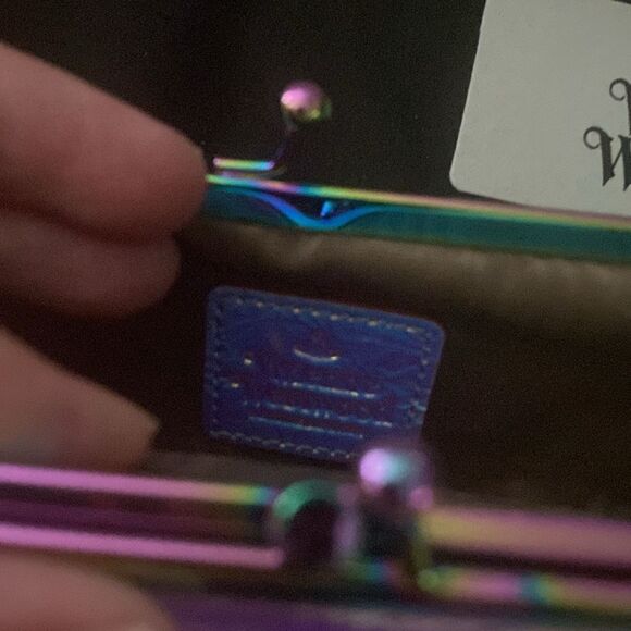 NWT Vivienne Westwood Archive Orb Double Frame Iridescent Pink Crossbody Purse - Picture 11 of 14